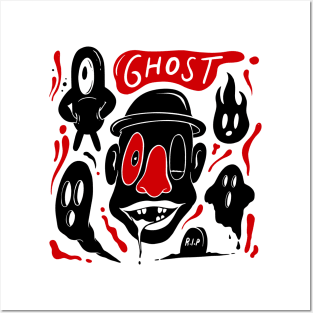 ghost doodle funny Posters and Art